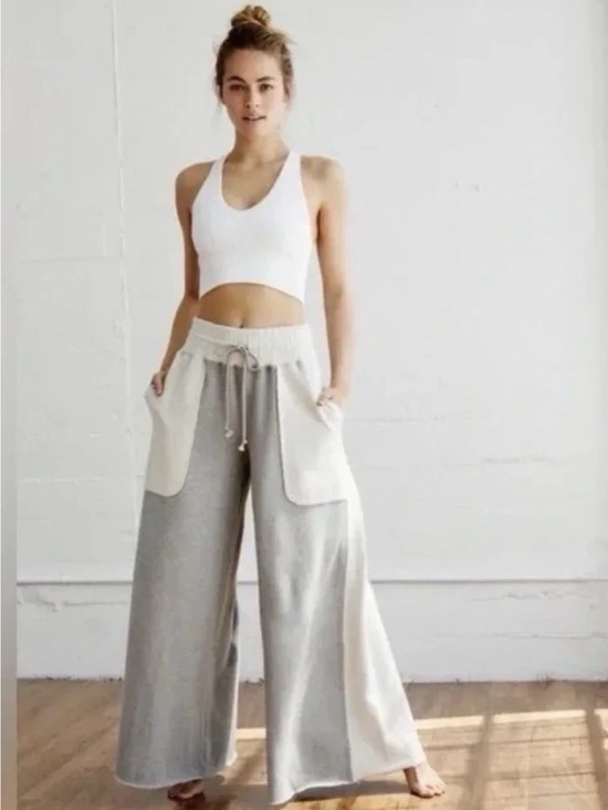 FP Movement by Free People Pants - FP Movement by Free People Upbeat  Two-Tone Wide Leg Lounge Pants- M